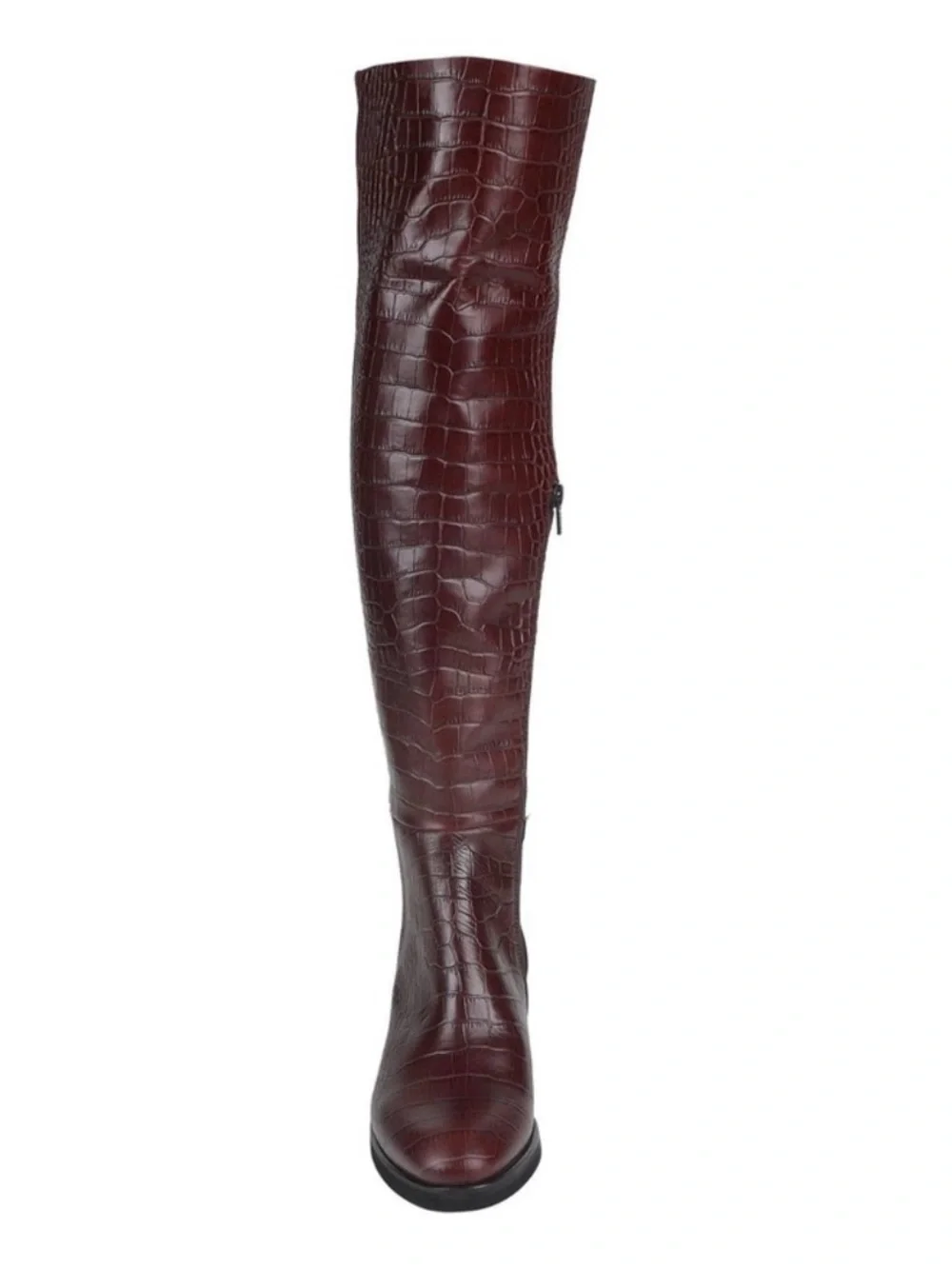 Le Pepe Brown Over-the-Knee Croc-Embossed Boots Italy Alligator print 9 $550
